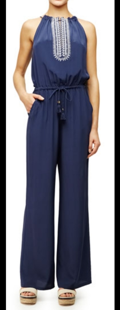 Tory Burch navy halter jumpsuit